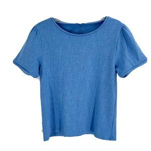 ✨ NWT J. Crew Short Sleeve Blue Blouse